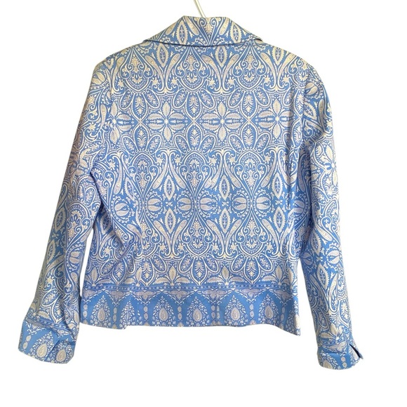 Tabi Vintage Lined Blazer, Pockets, Quality Construction, Pale Blue w White - Picture 3 of 16